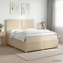 vidaXL Boxspring ágy matraccal Krémszínű 140 x 200 cm Szövet