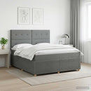 vidaXL Boxspring ágy matraccal Sötétszürke 140 x 200 cm Szövet