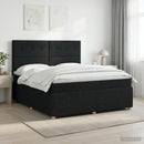 vidaXL Boxspring ágy matraccal fejtámlával Fekete 180 x 200 cm Szövet