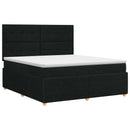 vidaXL Boxspring ágy matraccal fejtámlával Fekete 180 x 200 cm Szövet