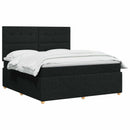 vidaXL Boxspring ágy matraccal fejtámlával Fekete 180 x 200 cm Szövet