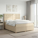 vidaXL Boxspring ágy matraccal Krémszínű 160 x 200 cm Szövet