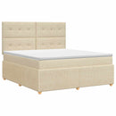 vidaXL Boxspring ágy matraccal Krémszínű 180 x 200 cm Szövet