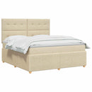 vidaXL Boxspring ágy matraccal Krémszínű 180 x 200 cm Szövet