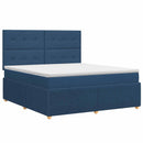 vidaXL Boxspring ágy matraccal fejtámlával Kék 180 x 200 cm Szövet