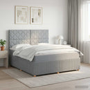 vidaXL Boxspring ágy matraccal Világosszürke 180 x 200 cm Szövet