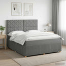 vidaXL Boxspring ágy matraccal Sötétszürke 140 x 190 cm Szövet