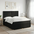 vidaXL Boxspring ágy matraccal fejtámlával Fekete 140 x 200 cm Szövet