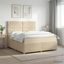 vidaXL Boxspring ágy matraccal Krémszínű 160 x 200 cm Szövet