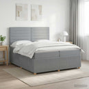 vidaXL Boxspring ágy matraccal Világosszürke 200 x 200 cm Szövet
