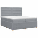 vidaXL Boxspring ágy matraccal Világosszürke 200 x 200 cm Szövet