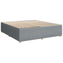 vidaXL Boxspring ágy matraccal Világosszürke 200 x 200 cm Szövet