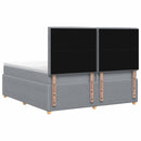 vidaXL Boxspring ágy matraccal Világosszürke 200 x 200 cm Szövet