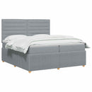 vidaXL Boxspring ágy matraccal Világosszürke 200 x 200 cm Szövet
