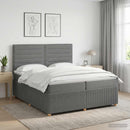 vidaXL Boxspring ágy matraccal Sötétszürke 200 x 200 cm Szövet
