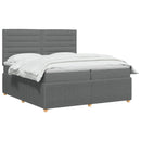 vidaXL Boxspring ágy matraccal Sötétszürke 200 x 200 cm Szövet
