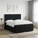 vidaXL Boxspring ágy matraccal fejtámlával Fekete 200 x 200 cm Szövet