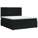 vidaXL Boxspring ágy matraccal fejtámlával Fekete 200 x 200 cm Szövet