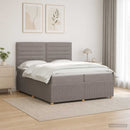 vidaXL Boxspring ágy matraccal Tópszínű 200 x 200 cm Szövet