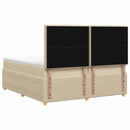 vidaXL Boxspring ágy matraccal Krémszínű 200 x 200 cm Szövet