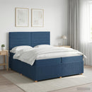 vidaXL Boxspring ágy matraccal fejtámlával Kék 200 x 200 cm Szövet