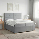 vidaXL Boxspring ágy matraccal Világosszürke 200 x 200 cm Szövet