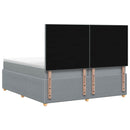 vidaXL Boxspring ágy matraccal Világosszürke 200 x 200 cm Szövet