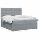 vidaXL Boxspring ágy matraccal Világosszürke 200 x 200 cm Szövet