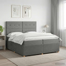 vidaXL Boxspring ágy matraccal Sötétszürke 200 x 200 cm Szövet