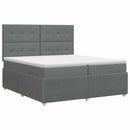 vidaXL Boxspring ágy matraccal Sötétszürke 200 x 200 cm Szövet