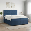 vidaXL Boxspring ágy matraccal fejtámlával Kék 200 x 200 cm Szövet