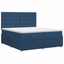 vidaXL Boxspring ágy matraccal fejtámlával Kék 200 x 200 cm Szövet