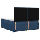 vidaXL Boxspring ágy matraccal fejtámlával Kék 200 x 200 cm Szövet