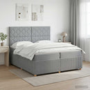 vidaXL Boxspring ágy matraccal Világosszürke 200 x 200 cm Szövet