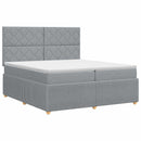 vidaXL Boxspring ágy matraccal Világosszürke 200 x 200 cm Szövet