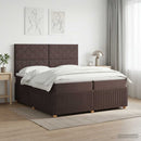 vidaXL Boxspring ágy matraccal Sötét Barna 200 x 200 cm Szövet