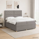vidaXL Boxspring ágy matraccal Tópszínű 200 x 200 cm Szövet