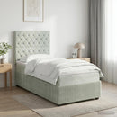 vidaXL Boxspring ágy matraccal Világosszürke 100 x 200 cm Bársony