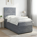 vidaXL Boxspring ágy matraccal Sötétszürke Egyszemélyes Bársony