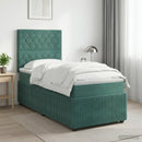 vidaXL Boxspring ágy matraccal Sötétzöld 100 x 200 cm Bársony