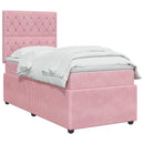 vidaXL Boxspring ágy matraccal Rózsaszín 80 x 200 cm Bársony