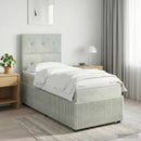 vidaXL Boxspring ágy matraccal Világosszürke 80 x 200 cm Bársony