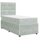 vidaXL Boxspring ágy matraccal Világosszürke 80 x 200 cm Bársony