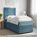 vidaXL Boxspring ágy matraccal fejtámlával Kék 90 x 190 cm Bársony