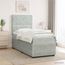 vidaXL Boxspring ágy matraccal Világosszürke 80 x 200 cm Bársony