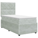 vidaXL Boxspring ágy matraccal Világosszürke 80 x 200 cm Bársony