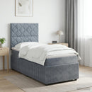 vidaXL Boxspring ágy matraccal Sötétszürke 100 x 200 cm Bársony