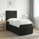 vidaXL Boxspring ágy matraccal fejtámlával Fekete 90 x 200 cm Bársony