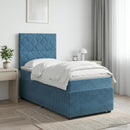 vidaXL Boxspring ágy matraccal fejtámlával Kék 80 x 200 cm Bársony