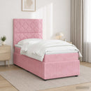 vidaXL Boxspring ágy matraccal Rózsaszín 90 x 190 cm Bársony